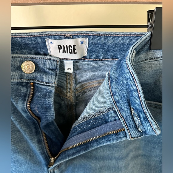 PAIGE Denim Stella Straight Jeans Distressed Size 33 - Picture 7 of 14